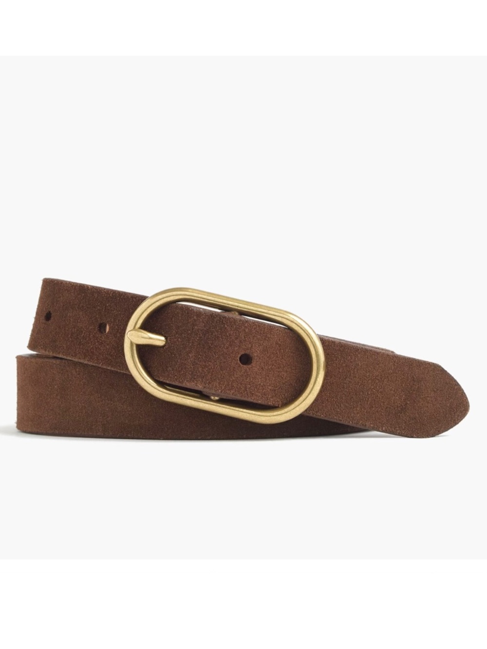 J.Crew Suede belt Italian Leather Deep Chocolate Oval Buckle XS 26.25-32.25”